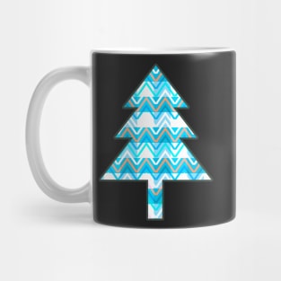 Winter chevron in blue Mug